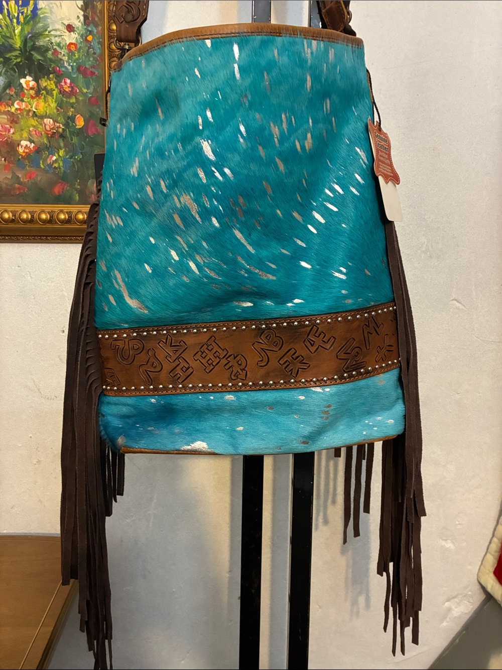 Turquoise Fringe Crossbody American Concealed Carry - Picture 3 of 6